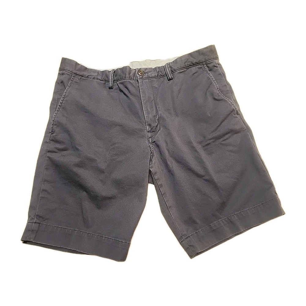 Classic Polo Ralph Lauren Blue Chino Shorts Mens Slim Fit‎ Flat Front 8" Size 35